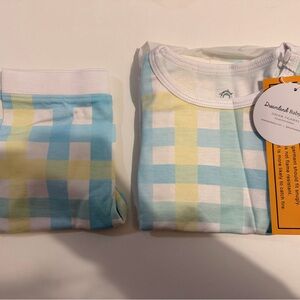 4T Bamboo Spring gingham short sleeve pajamas Dreamland Baby